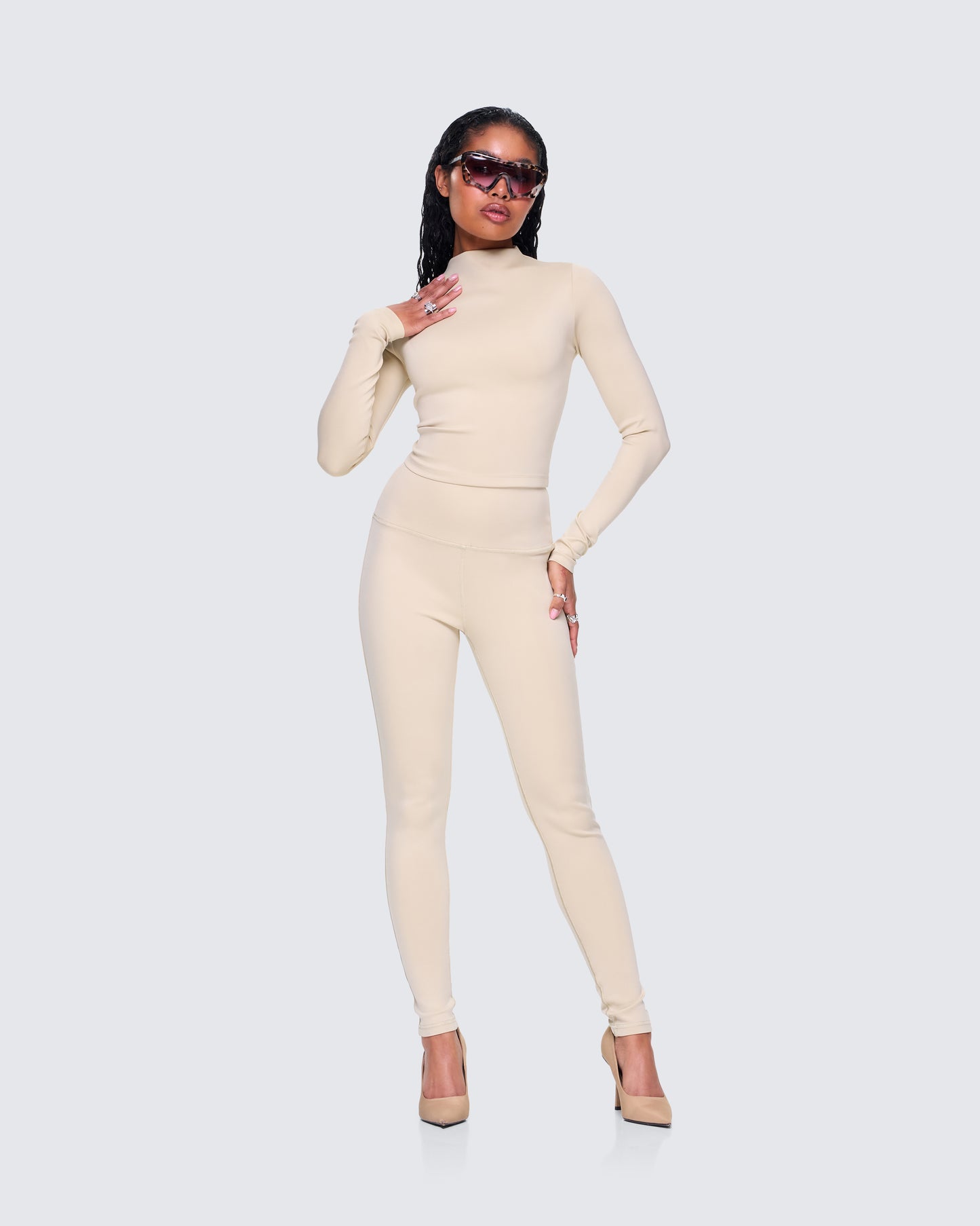 Jyn Khaki Jersey Leggings