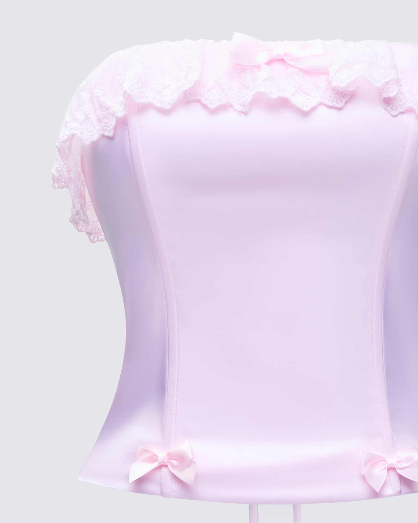 Maris Pink Satin Corset Top