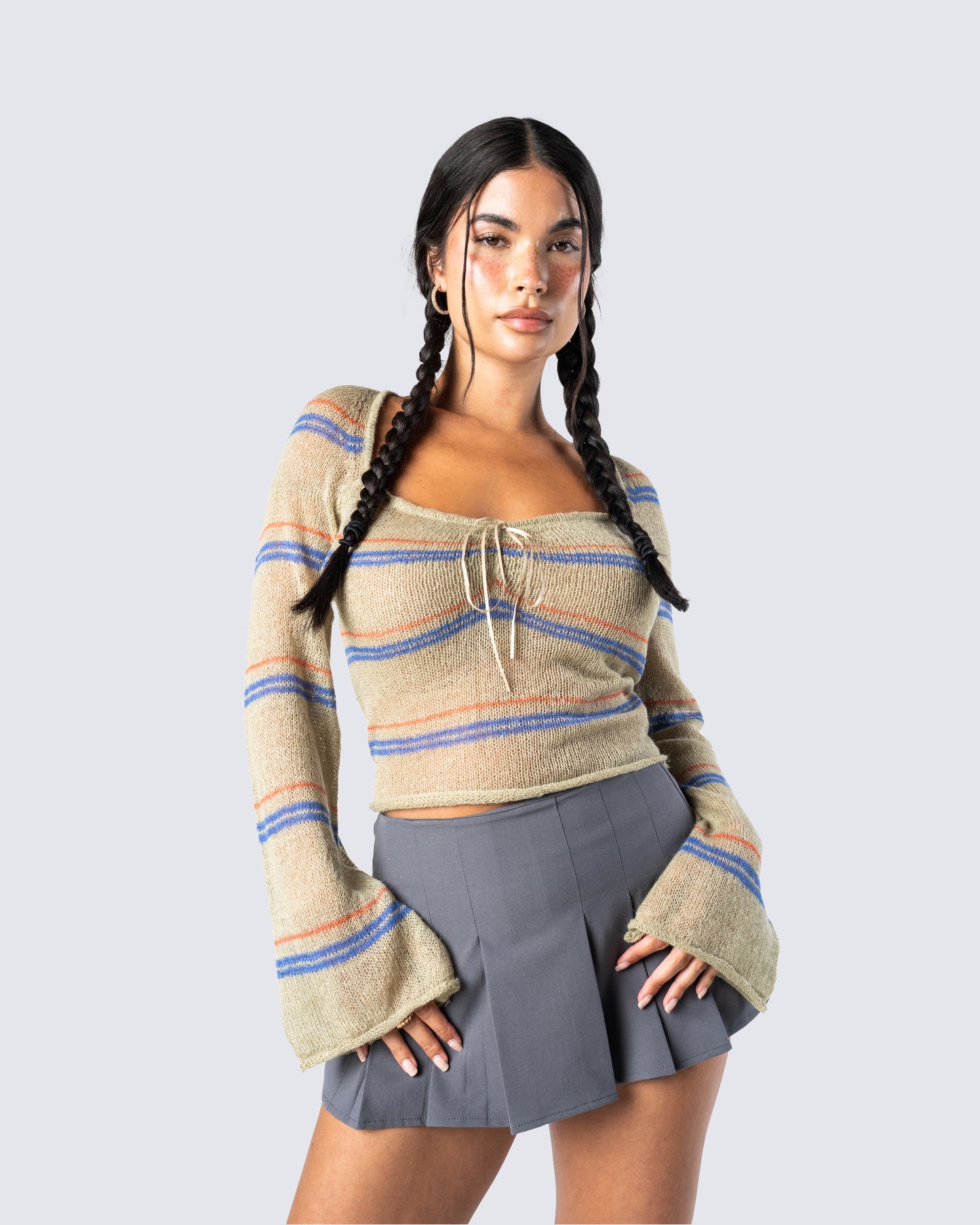 Iona Green Sweater Knit Top