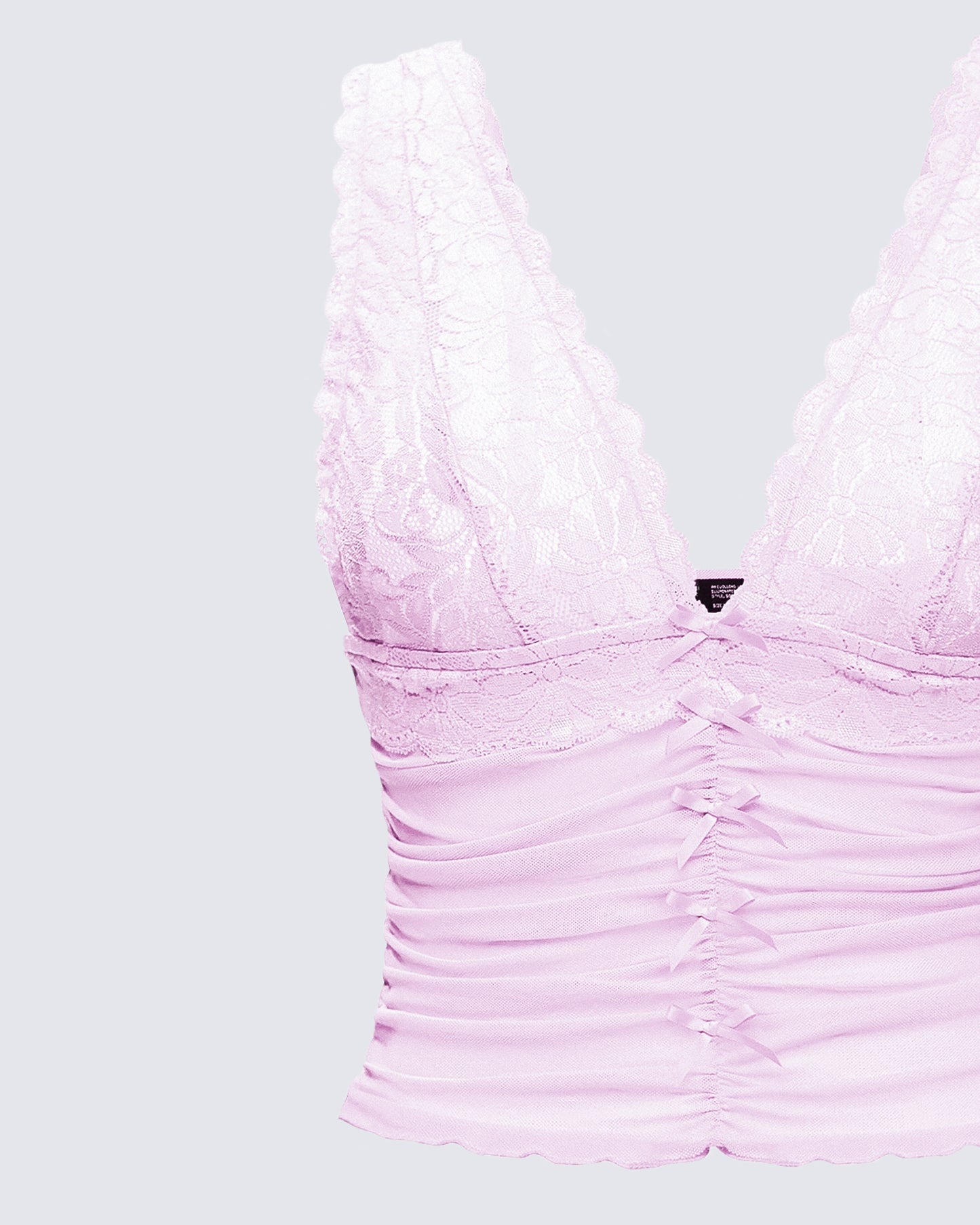 Hyacinth Pink Floral Bow Detail Top