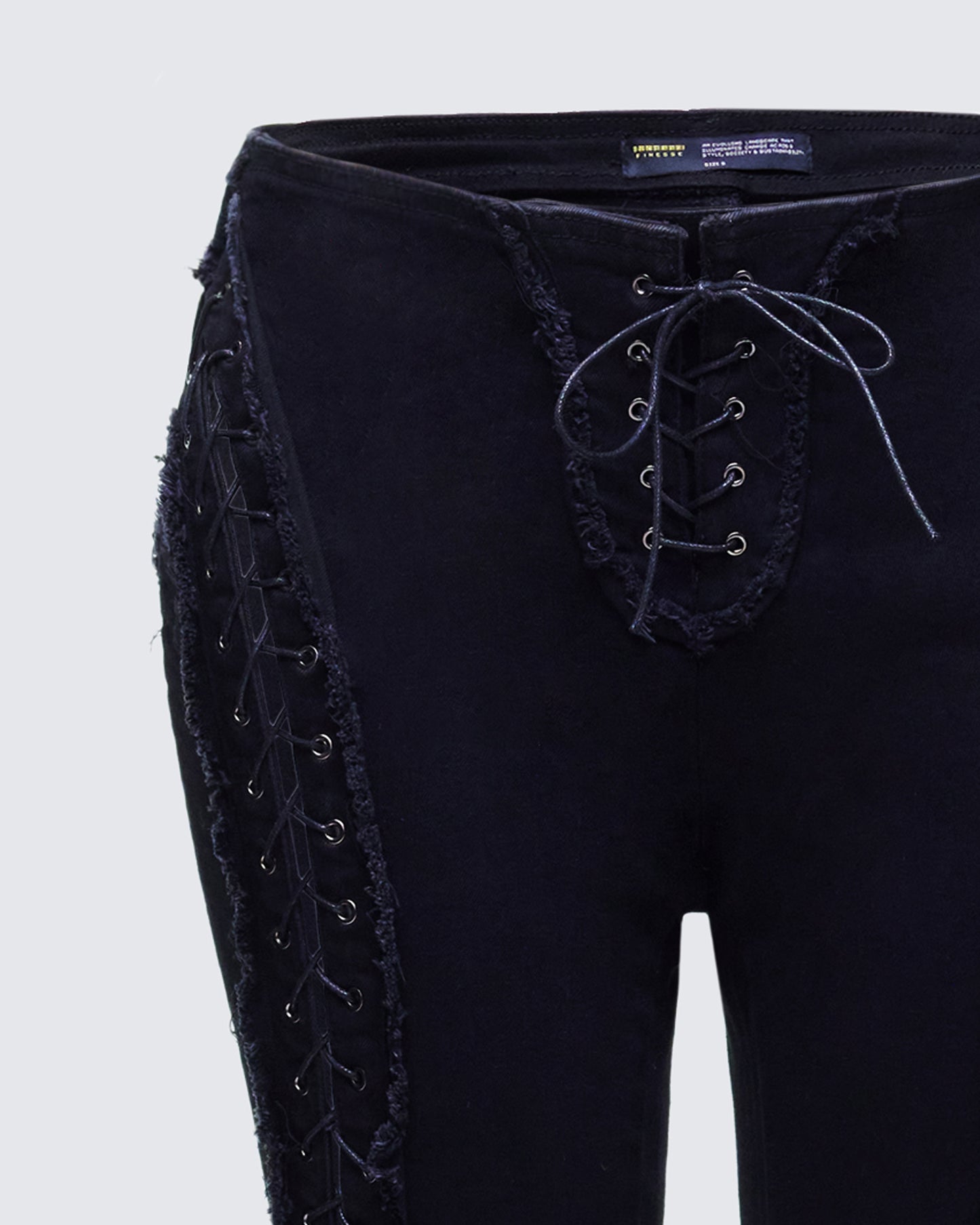 Genoveva Black Denim Lace Up Jeans