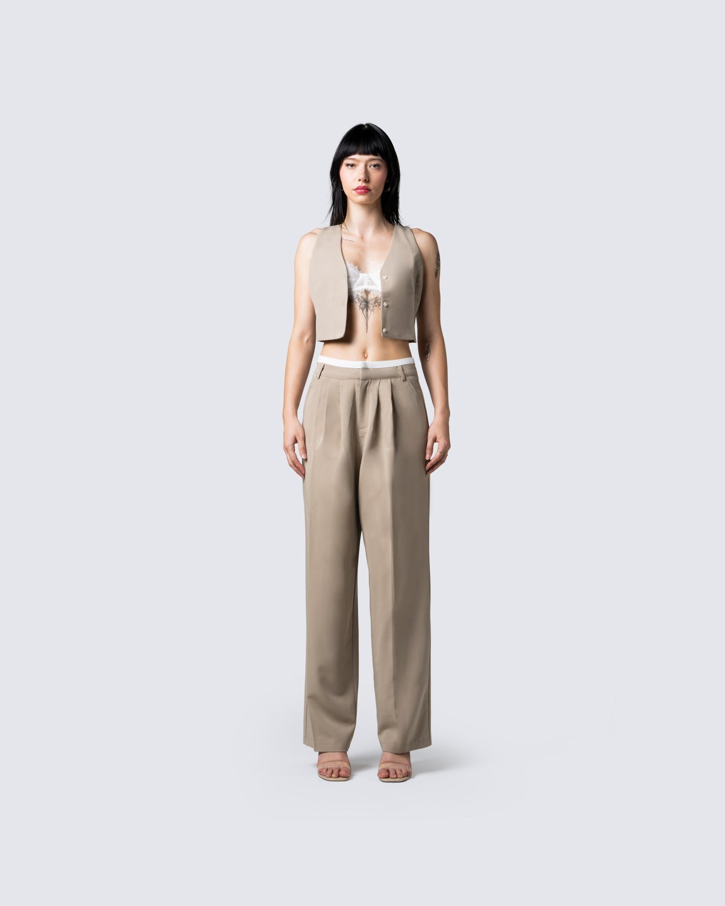 Cady Tan Wide Leg Pant