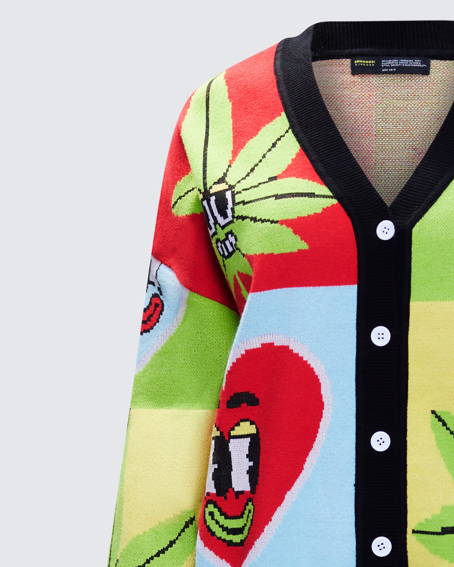 Cyrielle Multi Pop Art Sweater Knit Cardigan