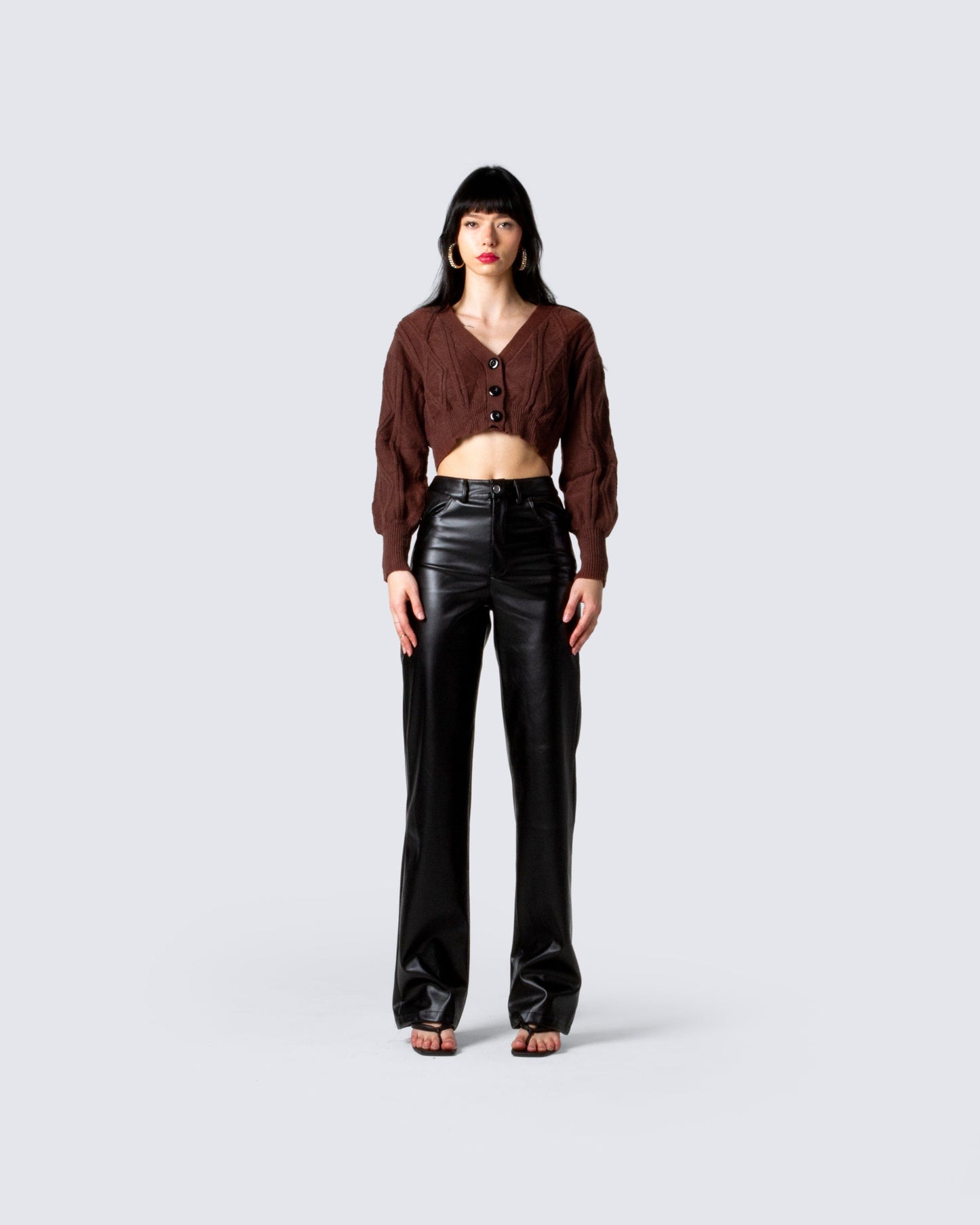 Maggie Brown Cable Knit Cardigan