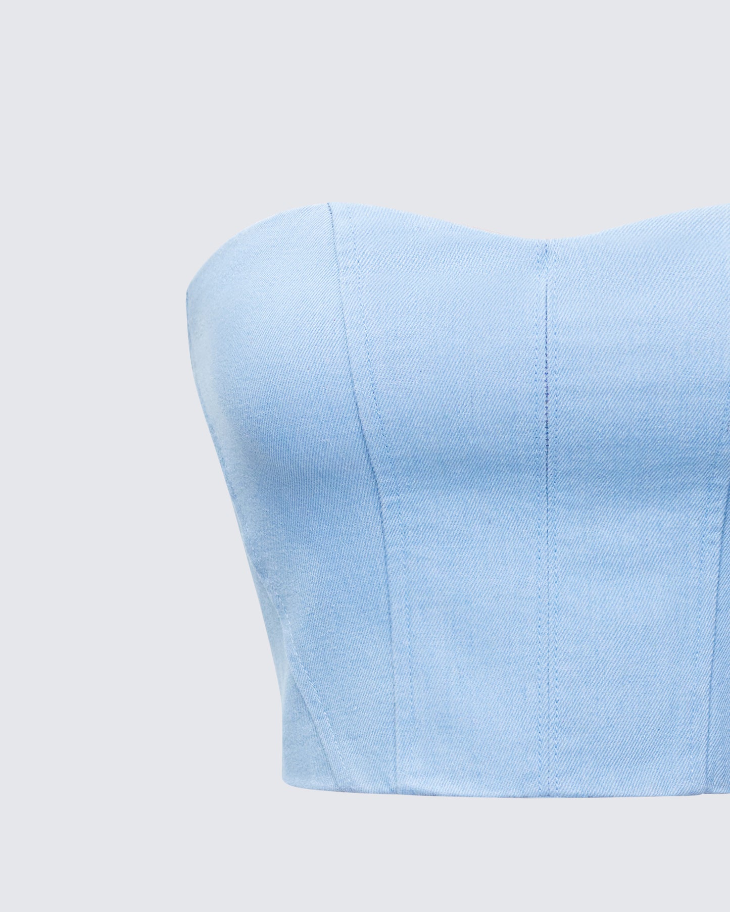 Delores Blue Denim Bustier Top