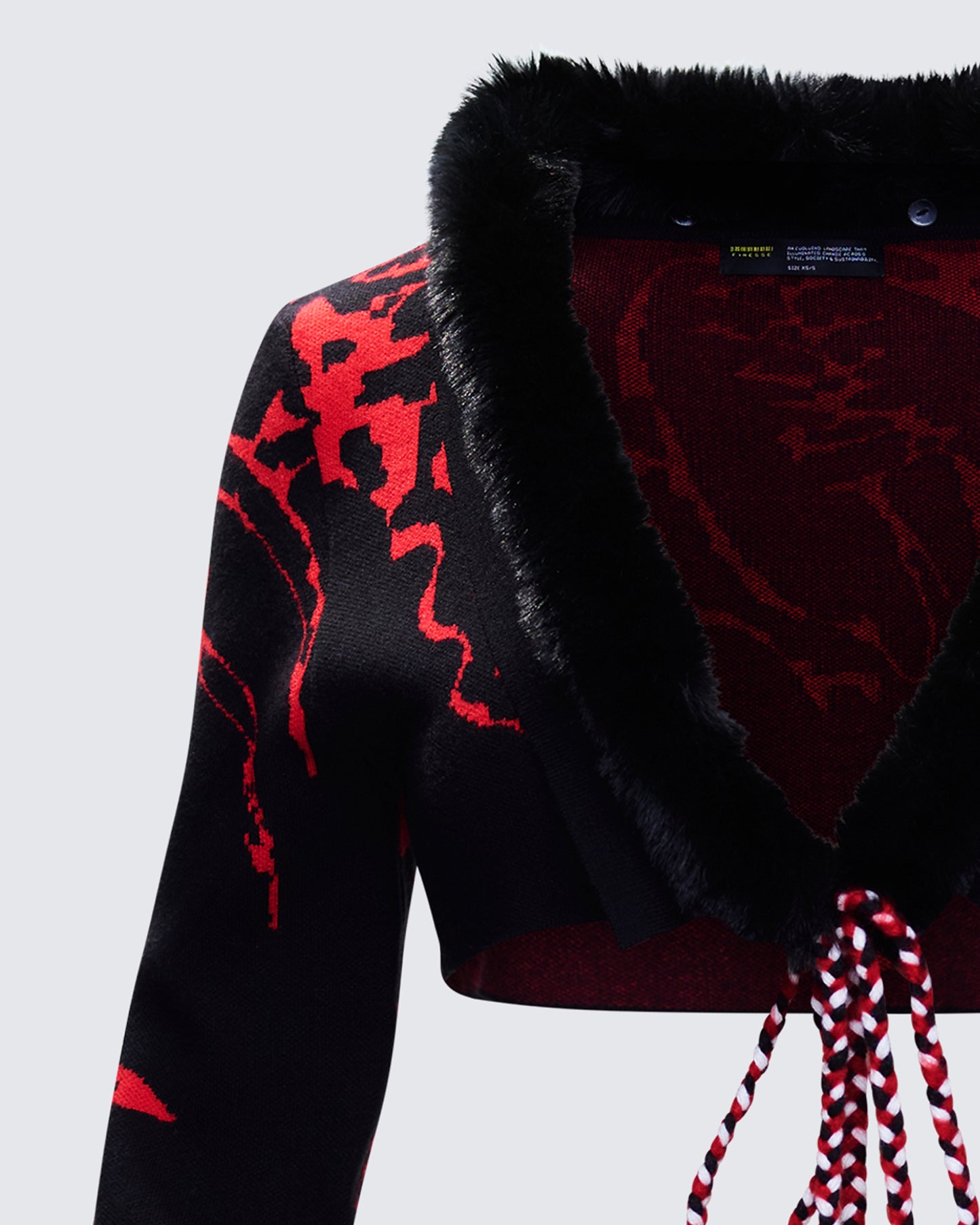 Dena Black Intarsia Knit Shrug