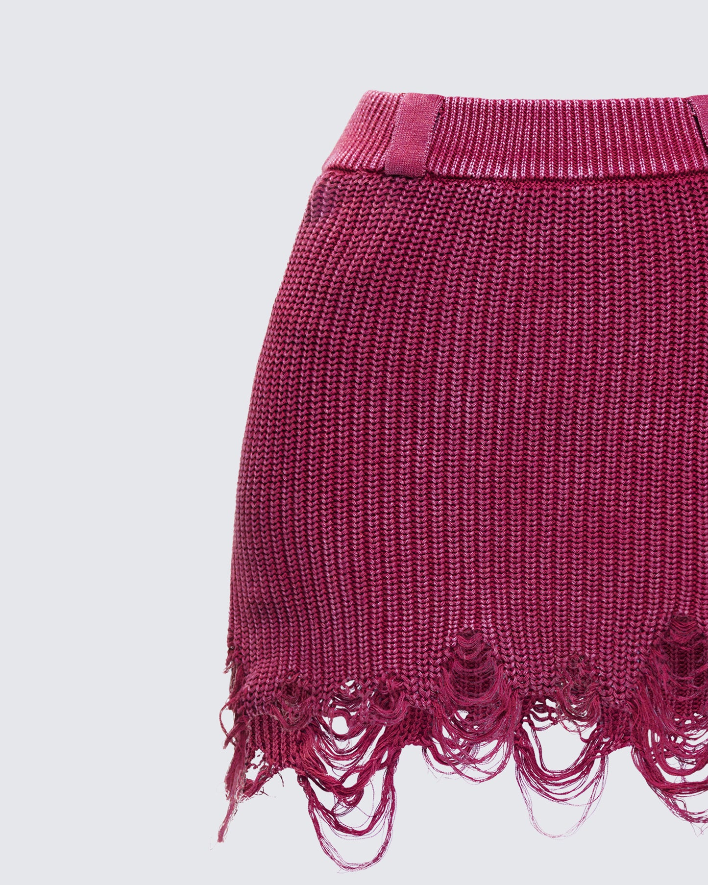 Hebe Washed Frayed Hem Mini Skirt