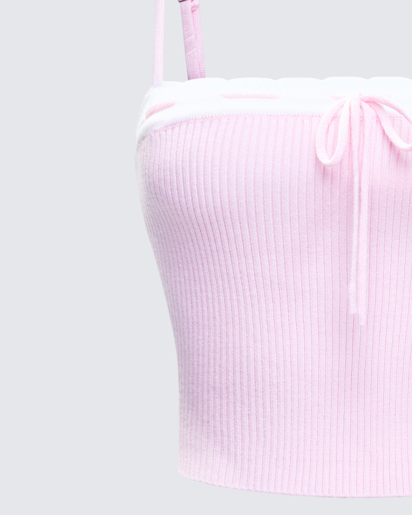 Lucien Pink Ribbon Path Knitted Top