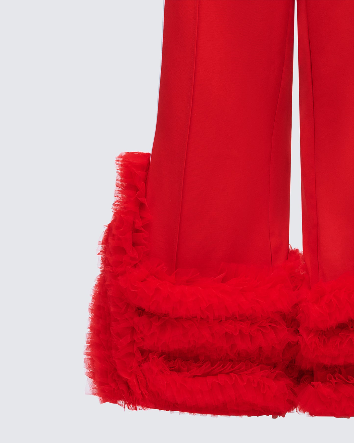 Romilda Red Mesh Ruffle Sweatpant
