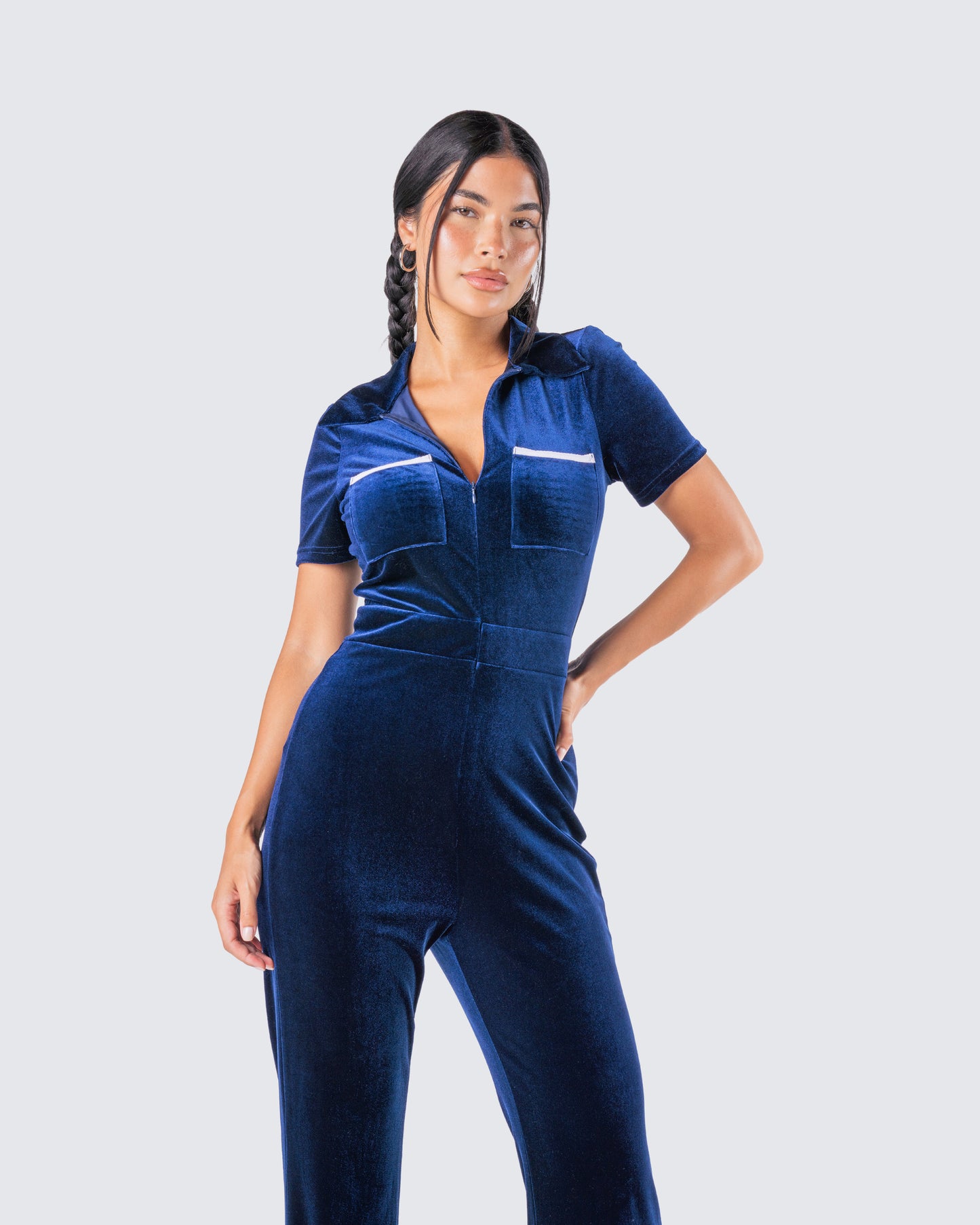 Joanna Navy Flared Jumpsuit