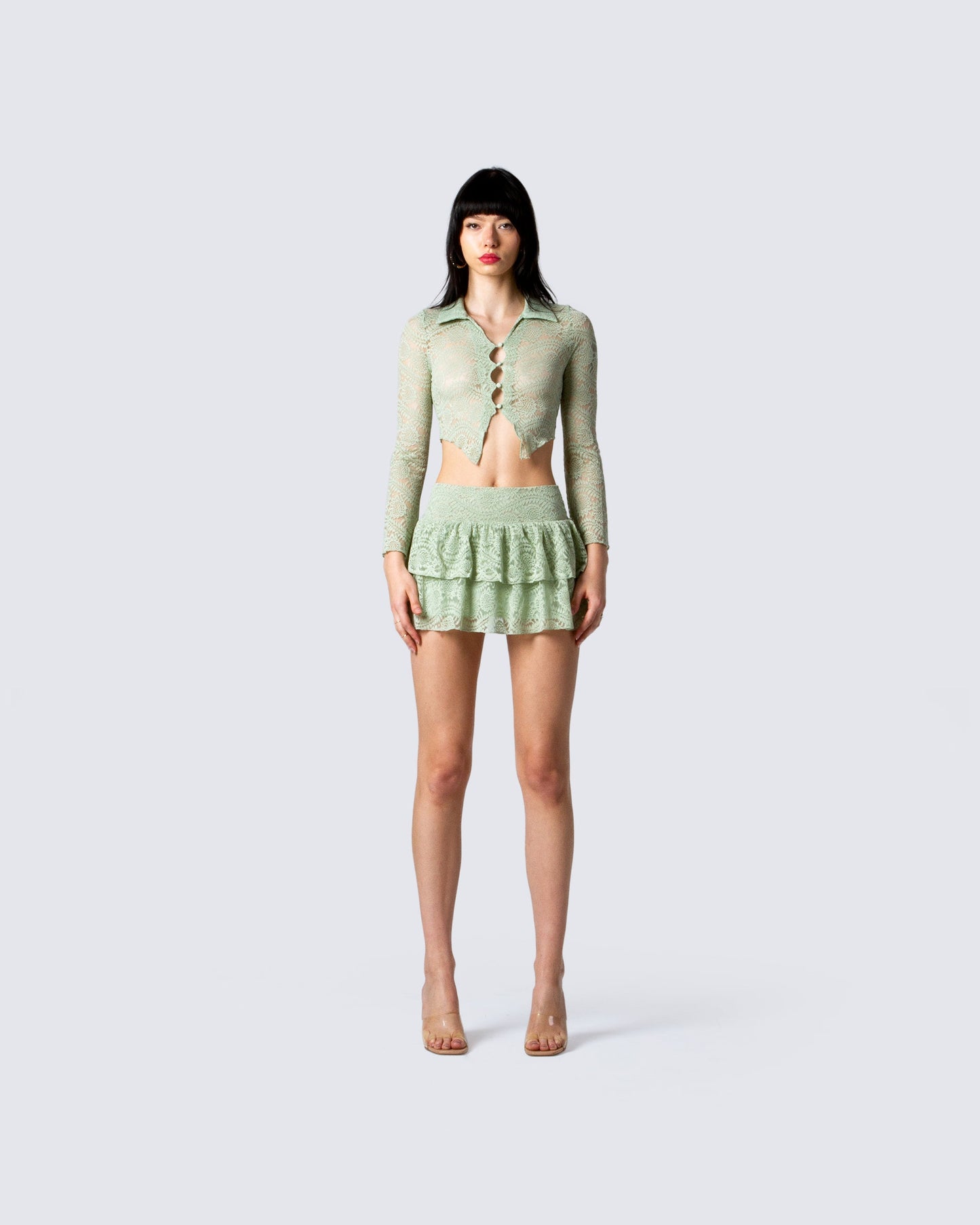 Mia Sage Stretch Lace Set