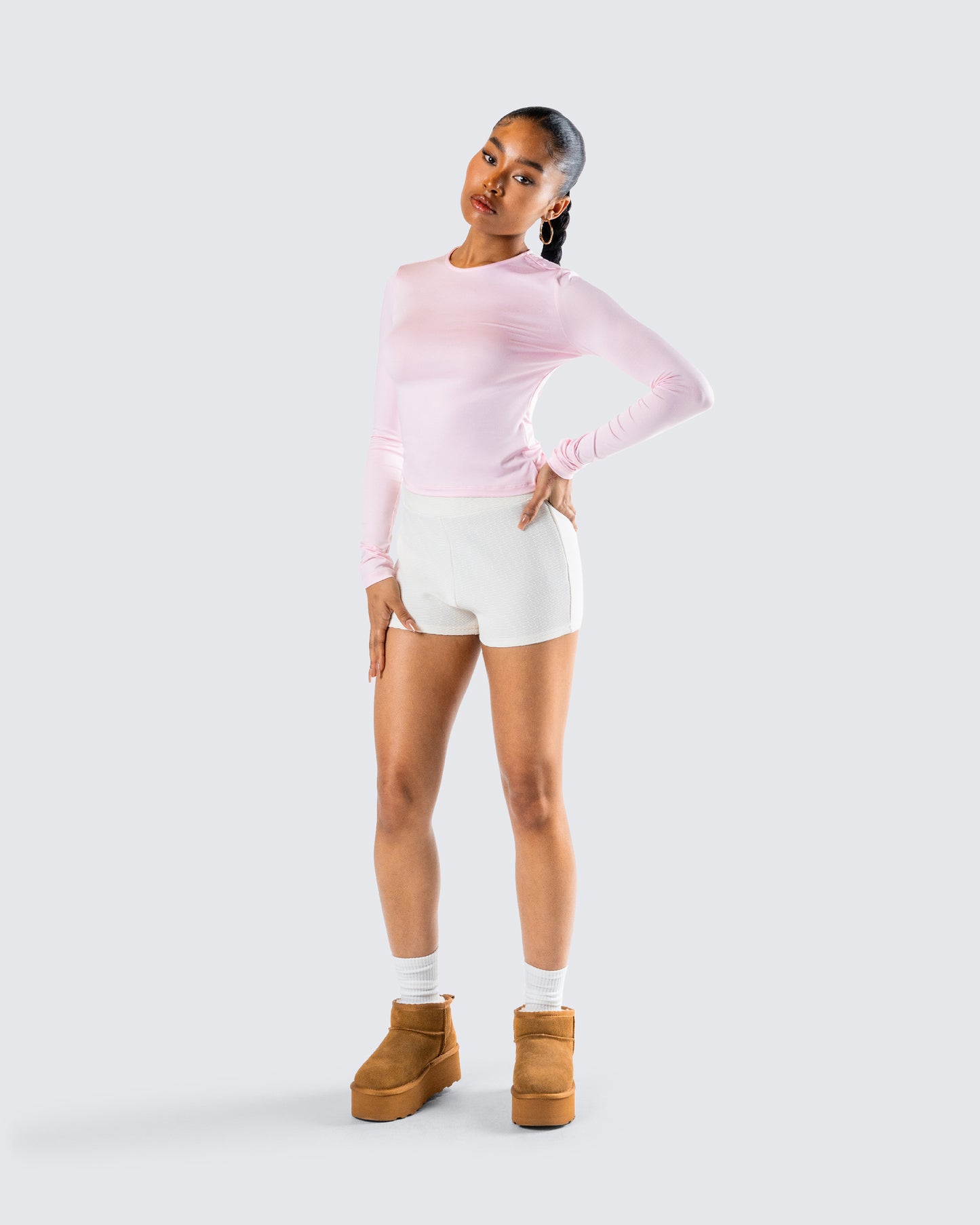 Priya Cream Rib Short
