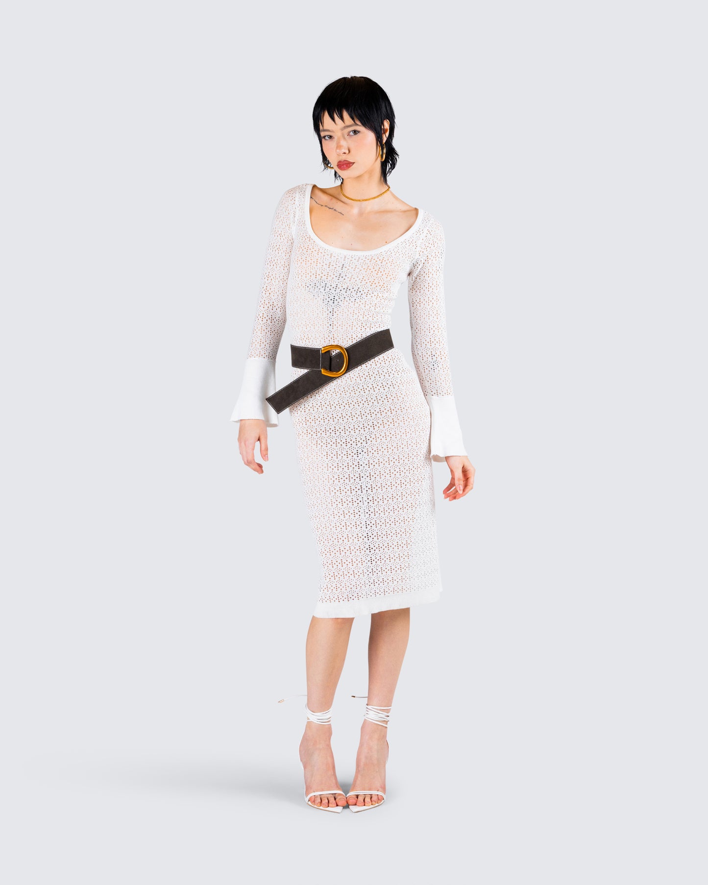 Rejina Brown Faux Suede Belt