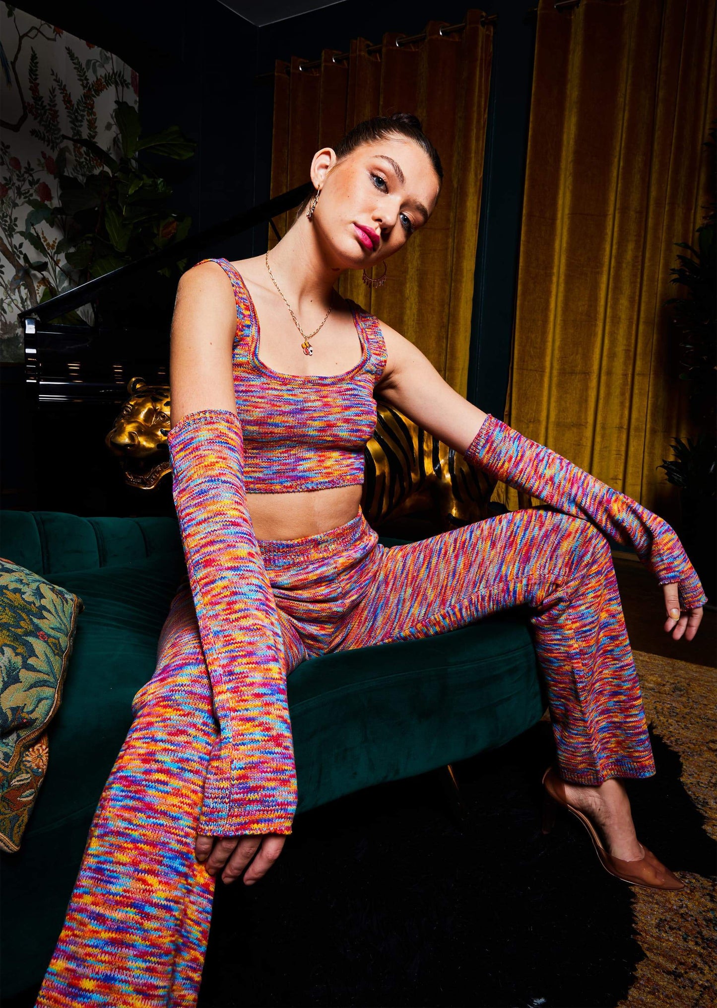 Cara Rainbow Knit Top & Sleeves