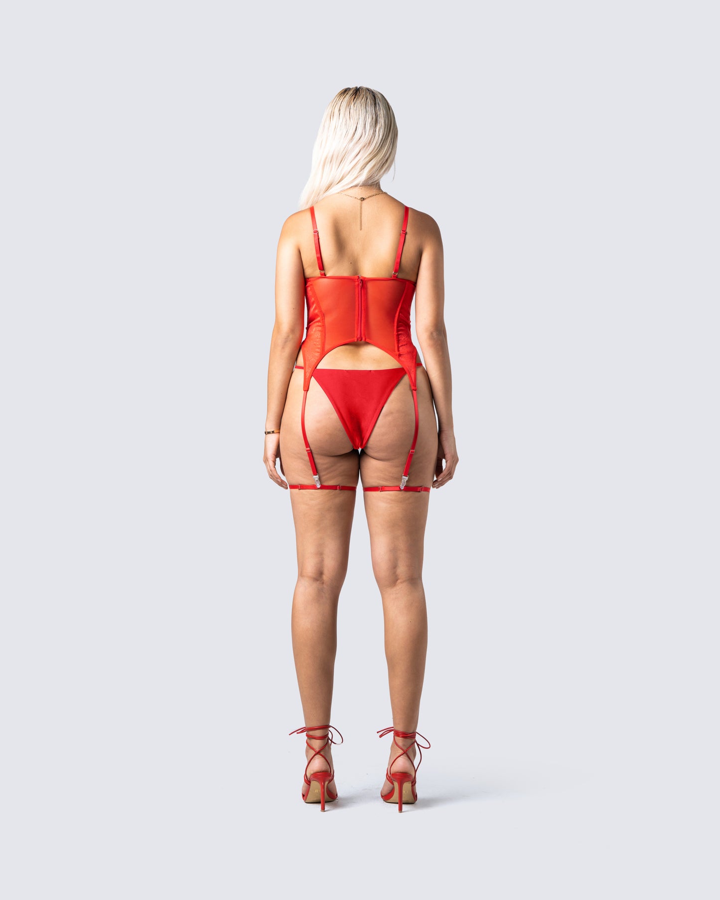 Kenna Red Satin Corset Top
