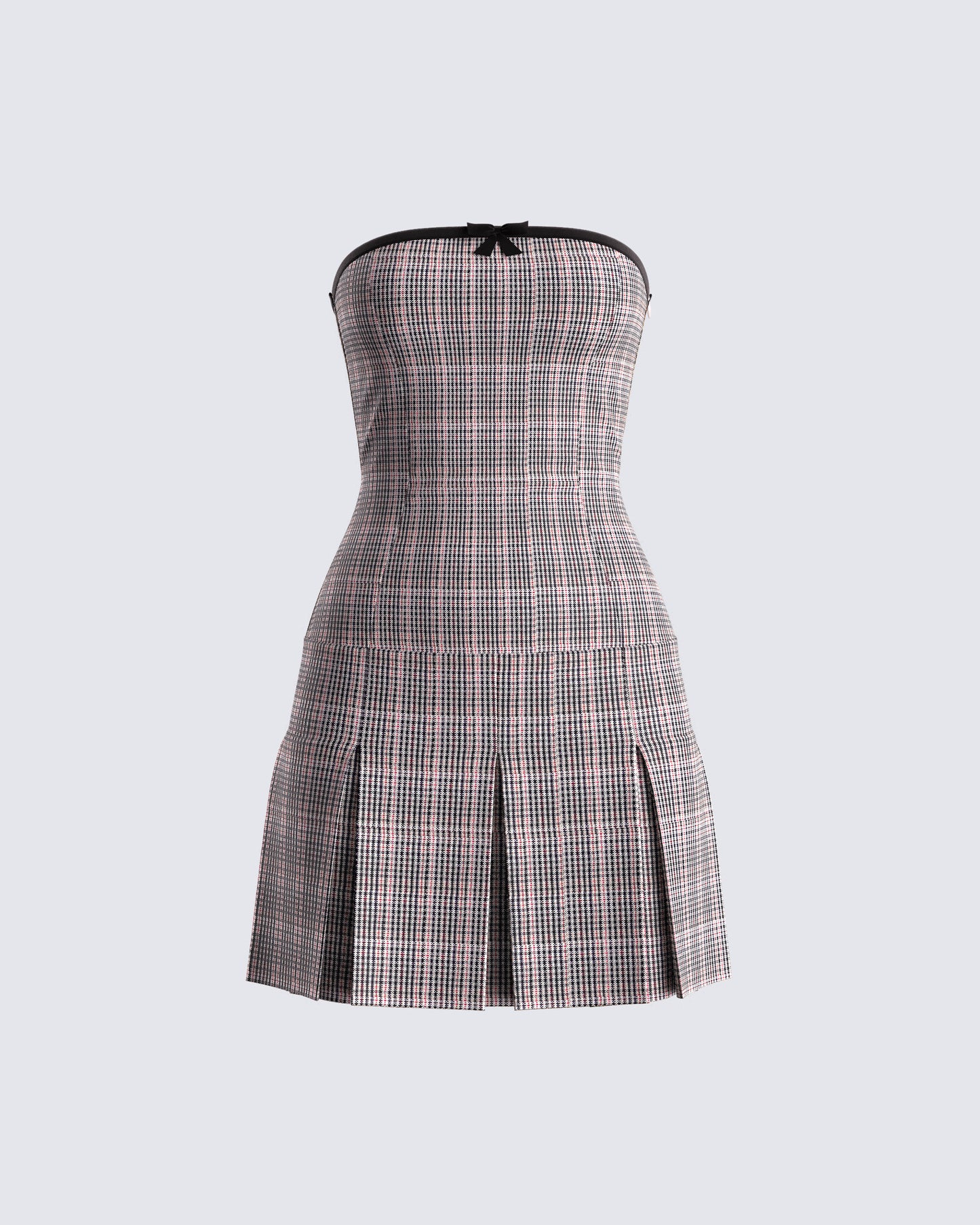Marge Houndstooth Pleat Mini Dress 3d product front