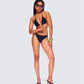 Halsey Black Triangle Bikini Top