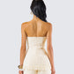 Havanah Ivory Tweed Strapless Top