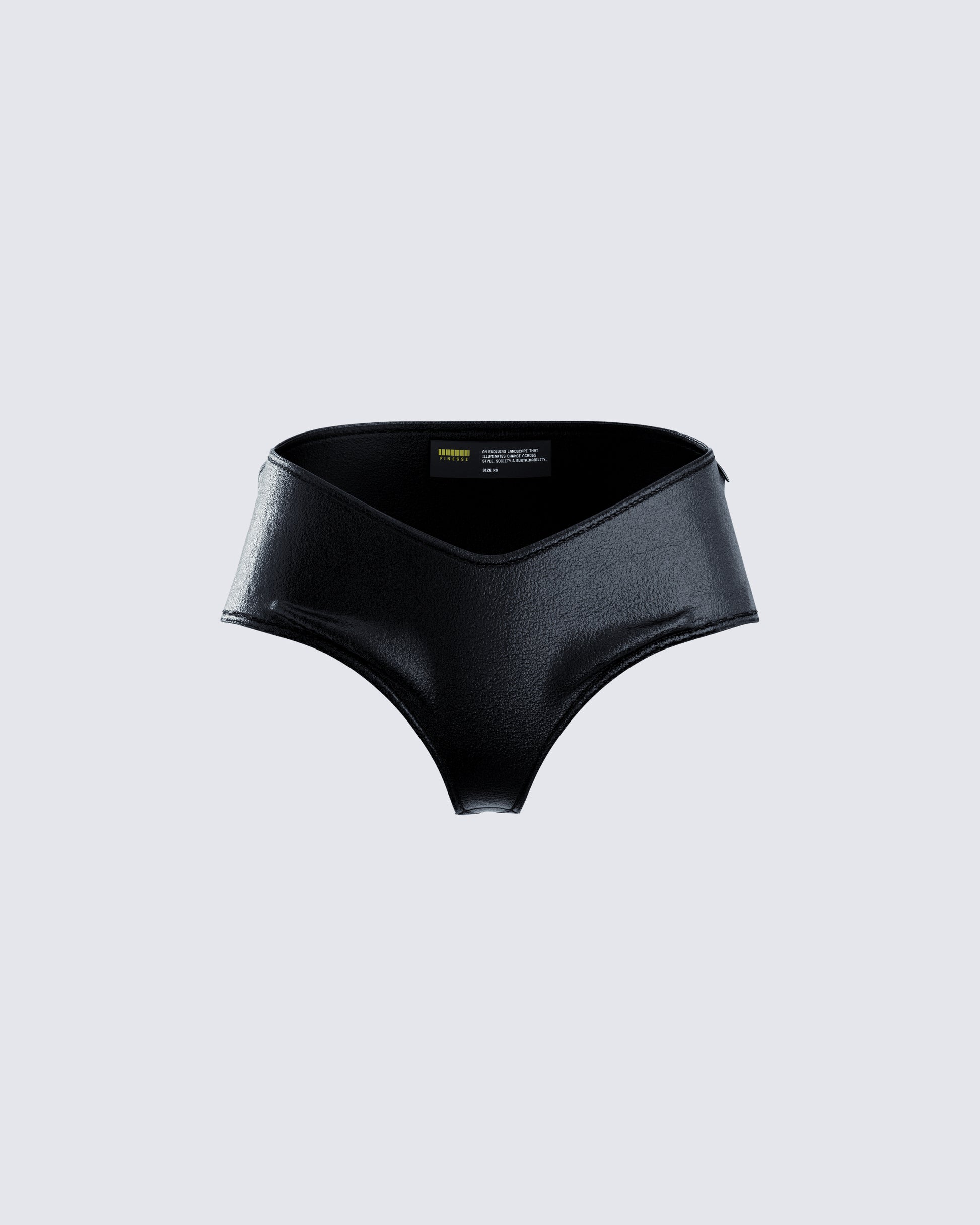 Zaria Black Vegan Leather Micro Short product front