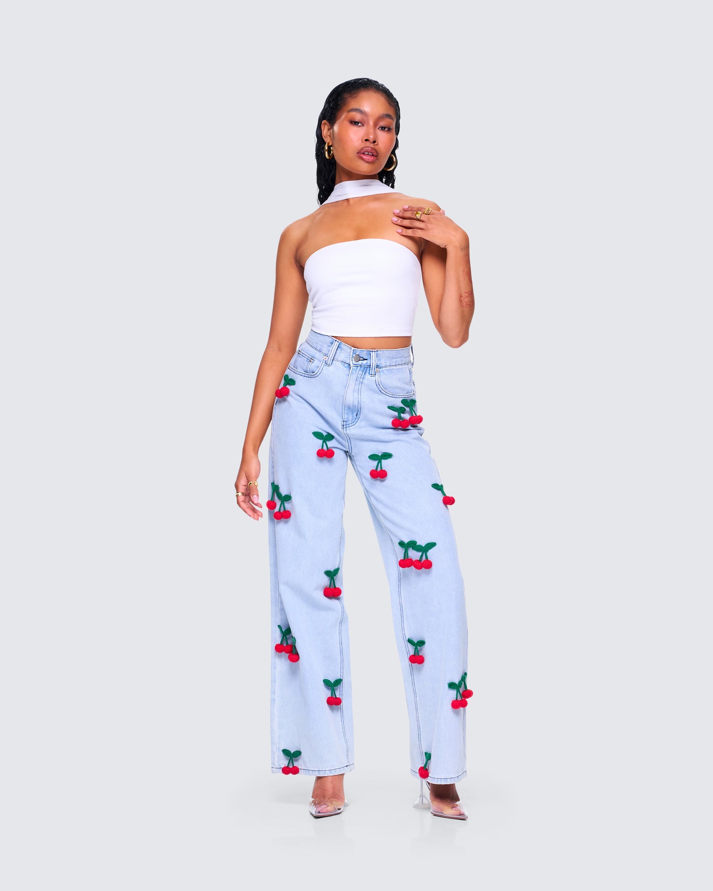 Alondra White Tube Halter Top