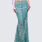 Delancy Green Embroidered Maxi Skirt