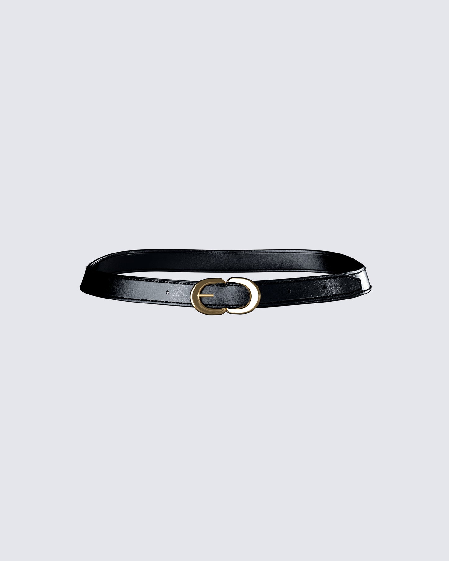 Perla Black Faux Leather Belt product front