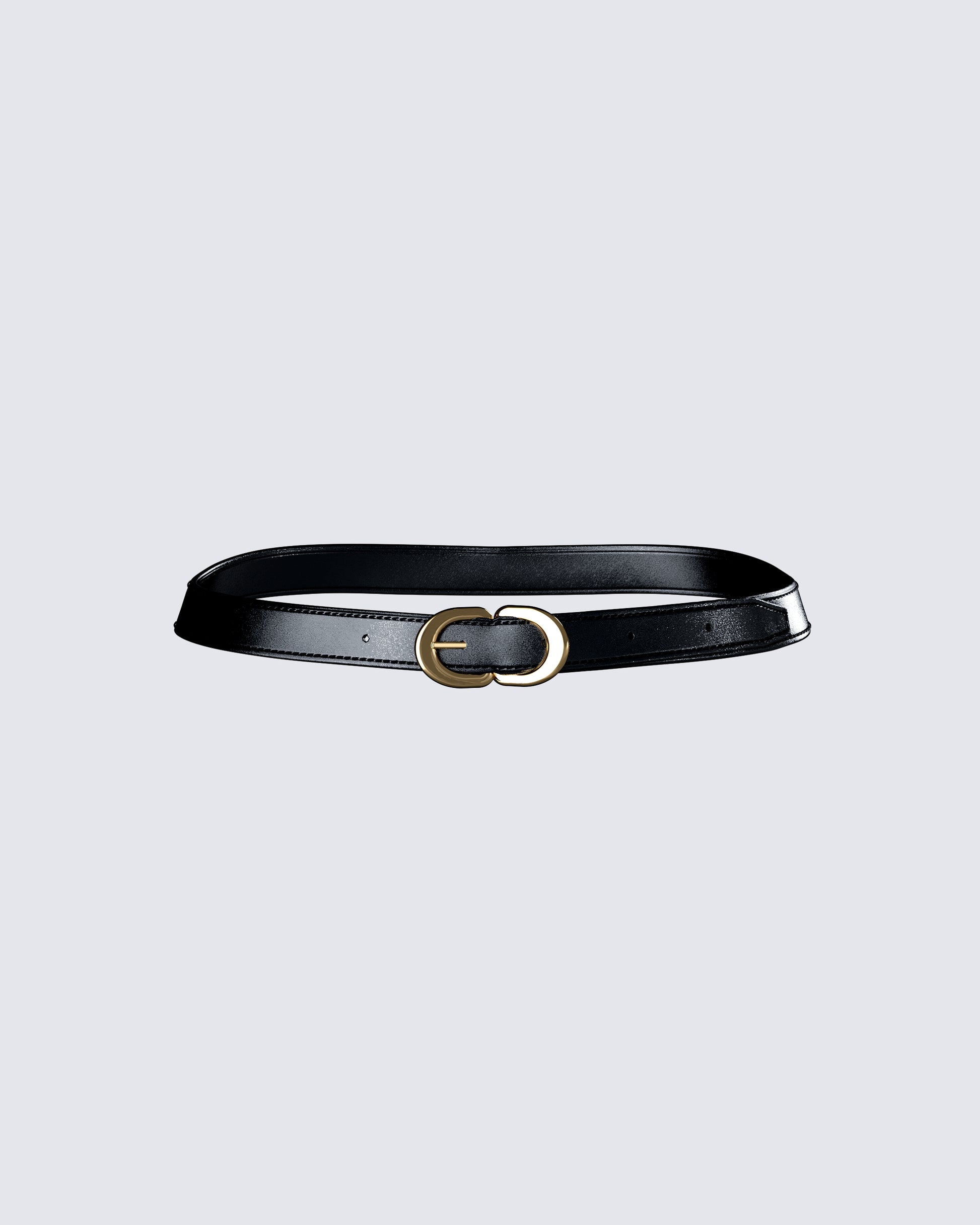 Perla Black Faux Leather Belt product front