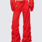 Una Red Stacked Leg Toggle Sweatpant