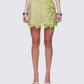Lucille Green Sequin Tie Mini Skirt model front