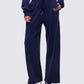 Kamilah Blue Acid Wash Wide Leg Sweat Pant
