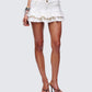 Bernie Ivory Denim Ruffle Mini Skirt