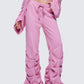 Una Pink Stacked Leg Toggle Sweatpant