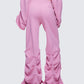 Una Pink Stacked Leg Toggle Sweatpant