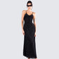 Santana Black Mesh Maxi Dress