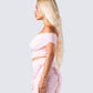 Omid Pink Asymmetrical Mesh Top