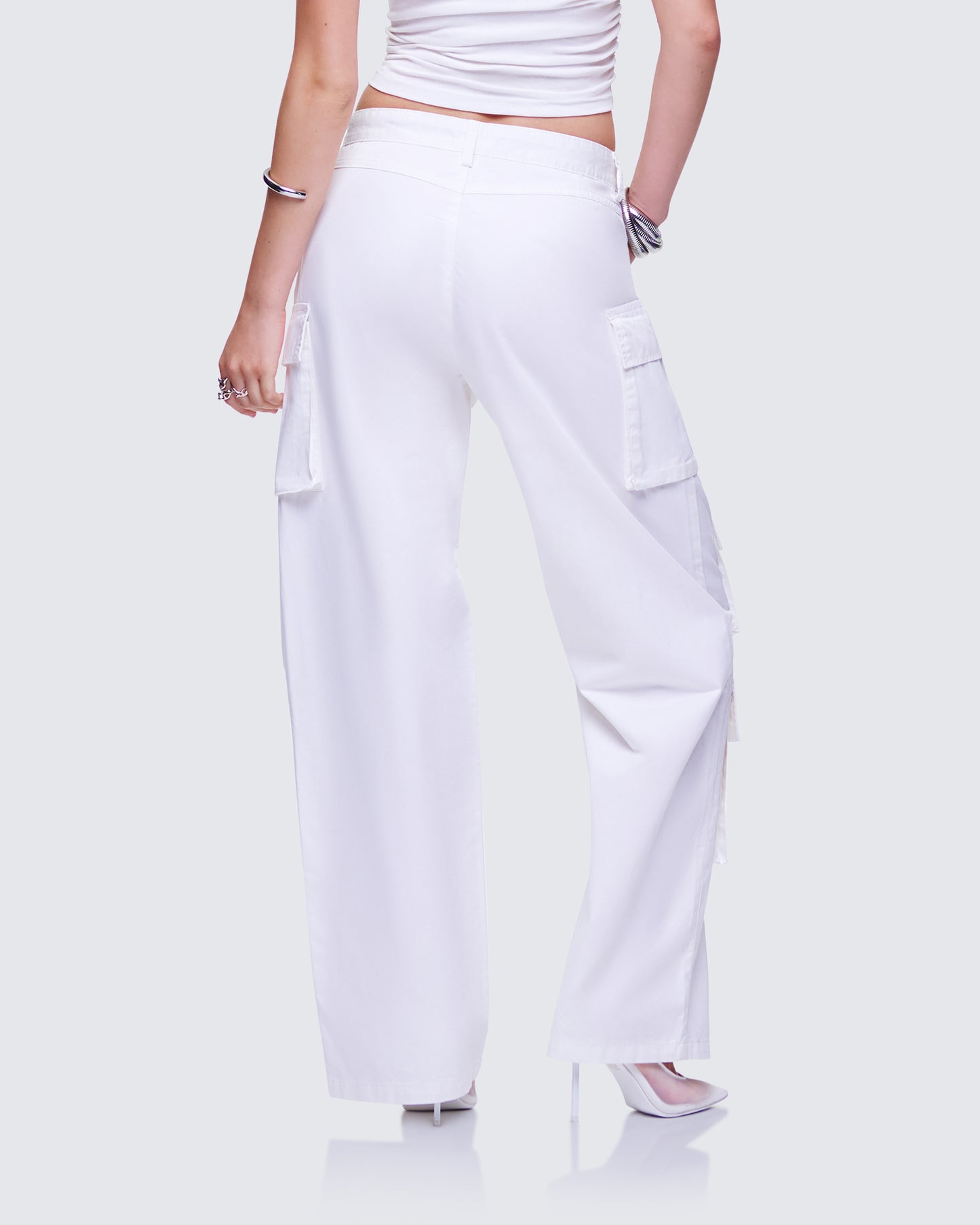 Chima White Cargo Twill Pant