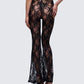 Arantza Black Lace Flared High Waisted Legging