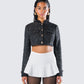 Pippa Black Tweed Cropped Jacket model front