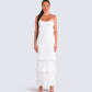 Juniper White Eyelet Maxi Dress model front