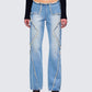 Kaiana Blue Denim Straight Leg Jeans model front