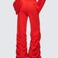 Una Red Stacked Leg Toggle Sweatpant