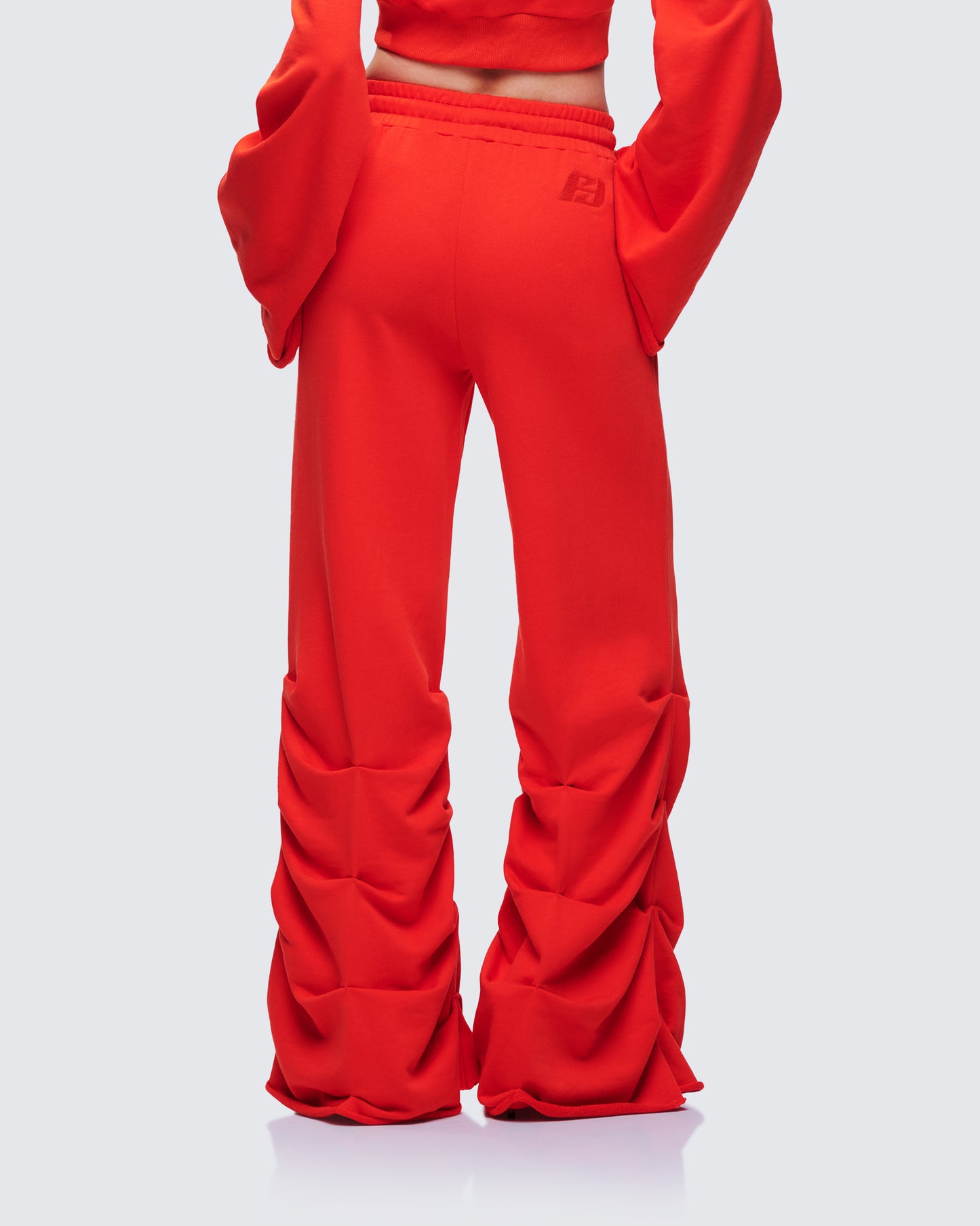 Una Red Stacked Leg Toggle Sweatpant