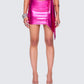 Sanya Pink Metallic Mini Skirt model front