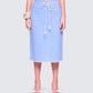 Heidi Blue Column Midi Denim Skirt model front