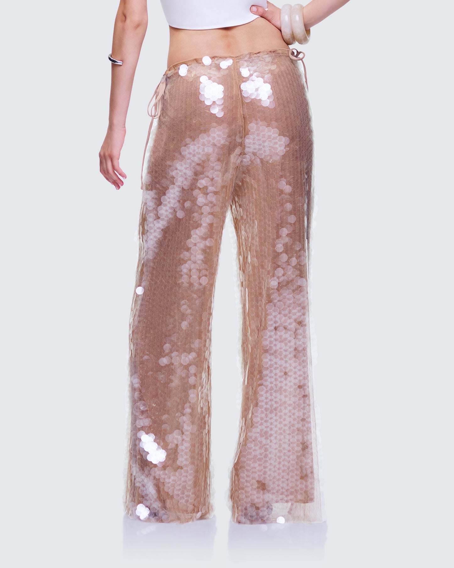 Speranza Clear Sequin Tie Pants