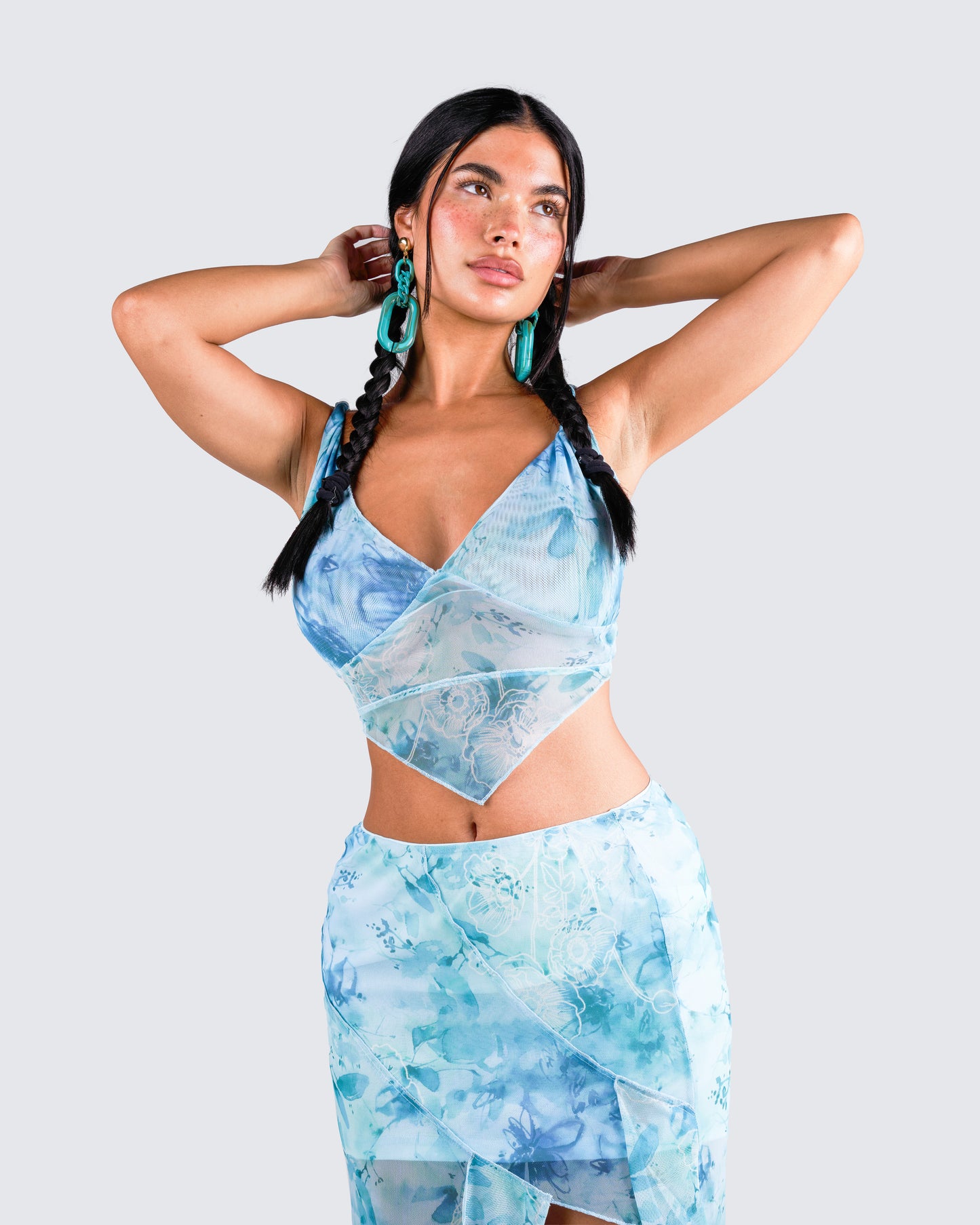 Bahia Mint Floral Print Top
