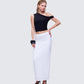 Cerelina White Jersey Maxi Skirt