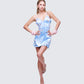 Faelina Blue Satin Butterfly Skirt