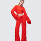 Una Red Stacked Leg Toggle Sweatpant
