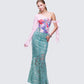 Delancy Green Embroidered Maxi Skirt